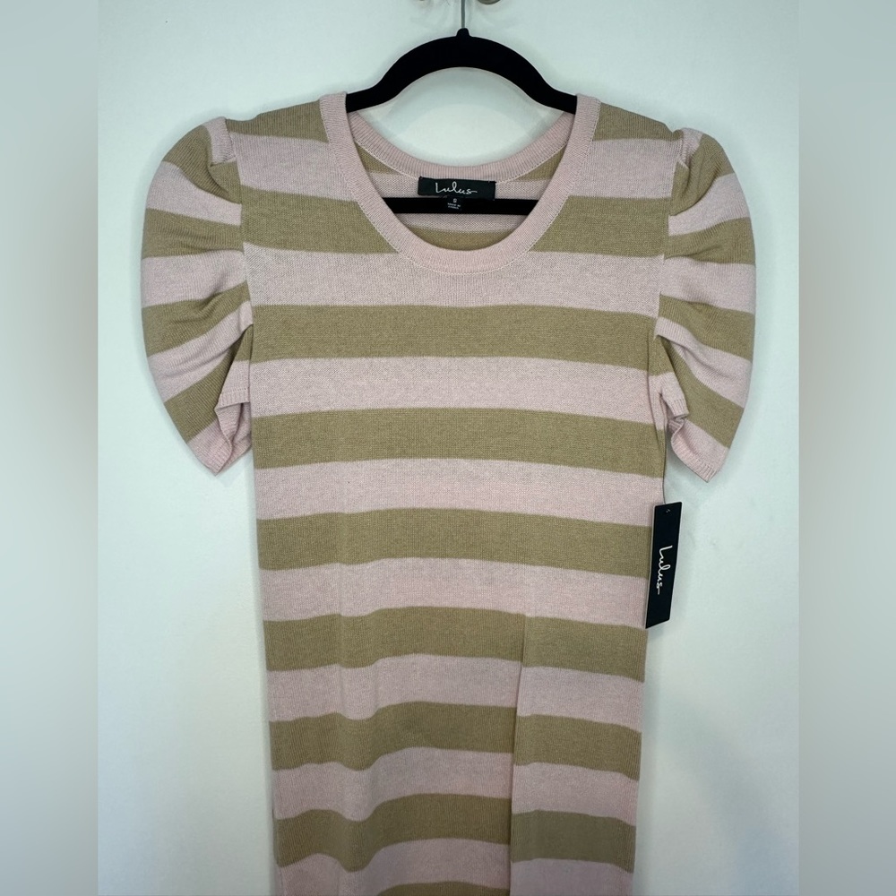 NEW* Striped Sweater Dress, Puff Shoulders